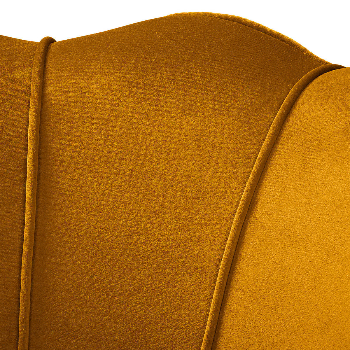 SESSEL - Samt, Füße Dunkel - Dunkelbraun/Gelb, Birkenholz/Textil (75/74/75cm) - home24