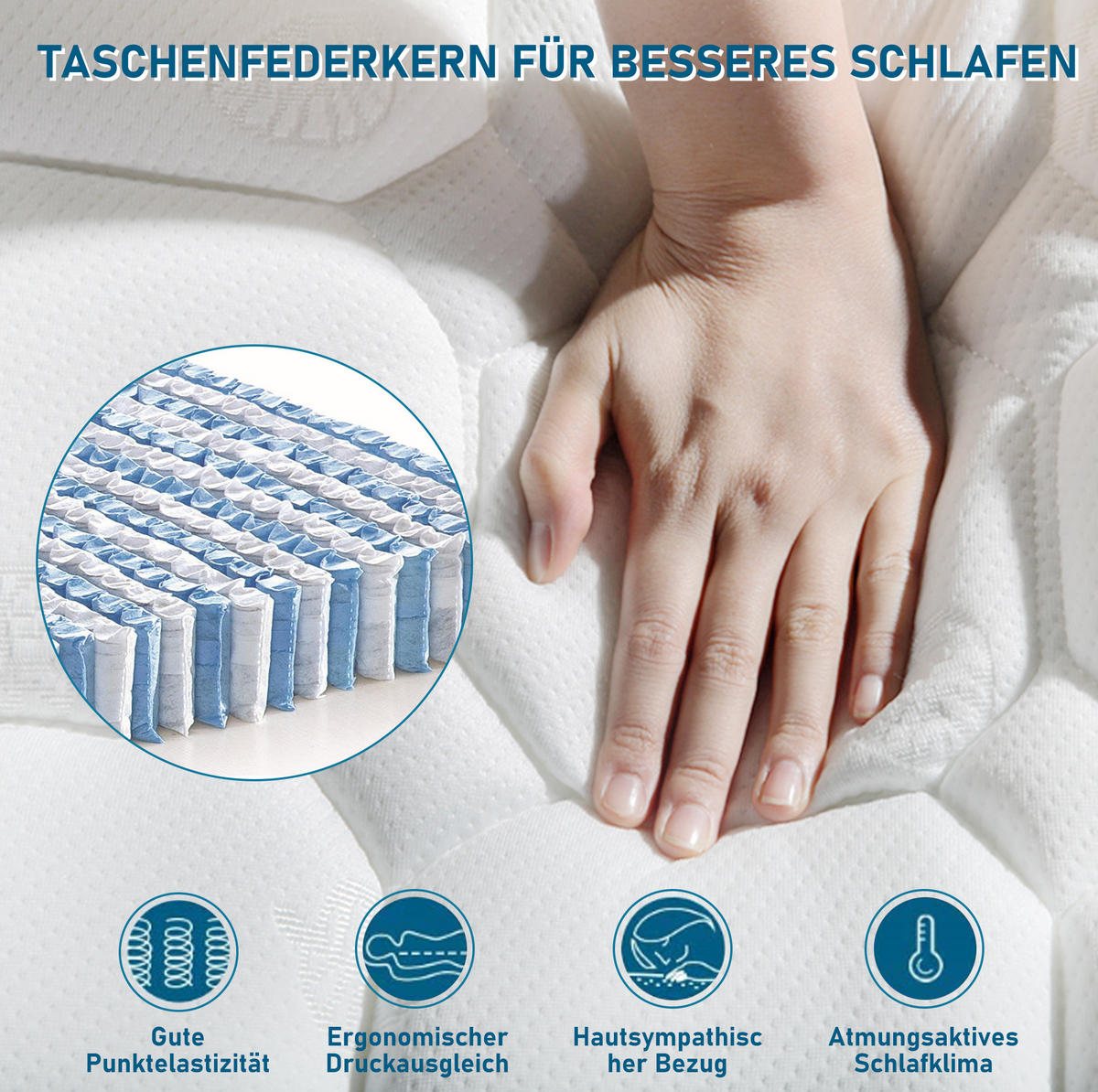 BETT mit Matratze und Lattenrost 140x200 cm Grau - Grau, Holz (140/200cm) - Meubliv