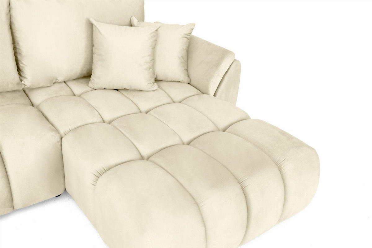 ECKSOFA Collin Mit Schlaffunktion - Beige, Holzwerkstoff/Textil (185/280cm) - Fun Möbel