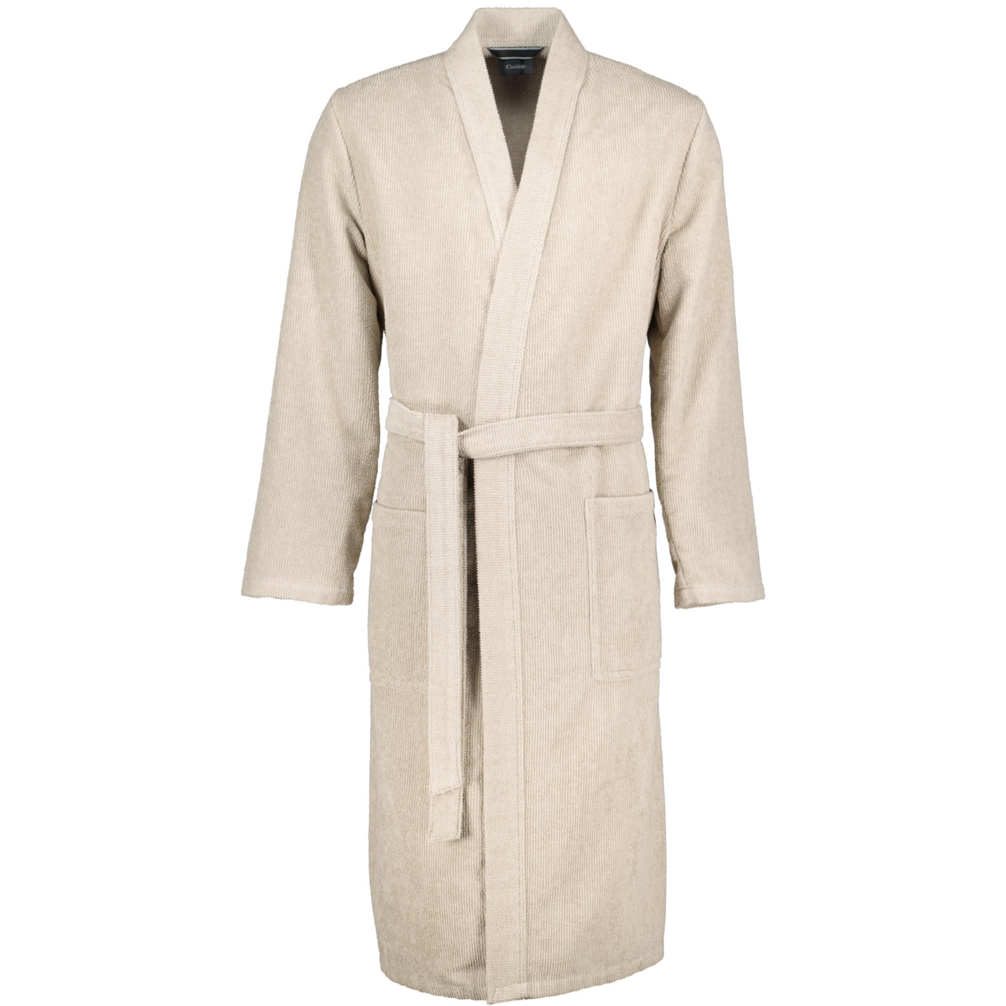 BADEMANTEL HERREN KIMONO STRUKTUR 5509 SAND - 339 - Beige, Textil (Mnull) - Cawoe