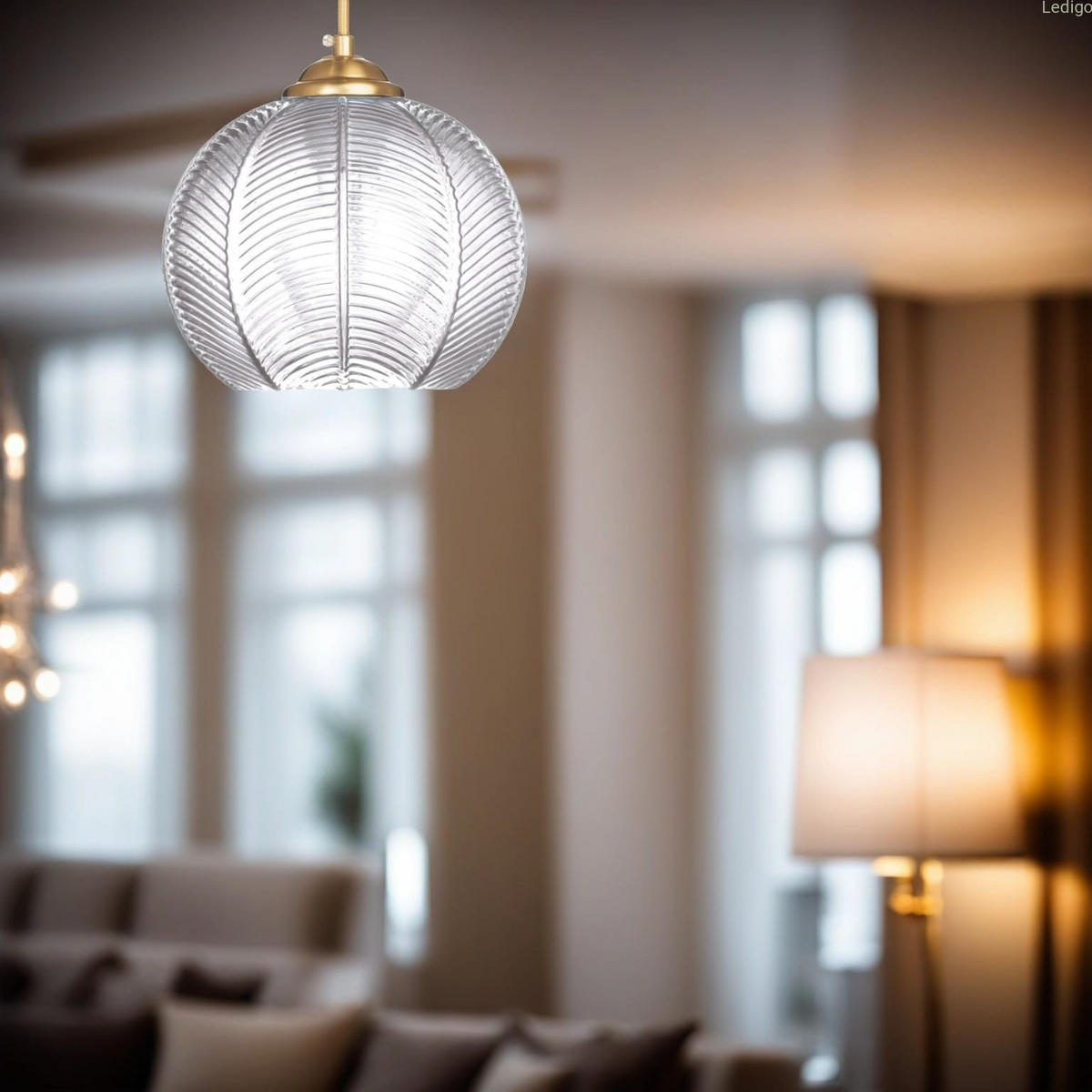 PENDELLEUCHTE Paris - Transparent/Goldfarben, Glas/Metall (19/19/110cm) - kiki design