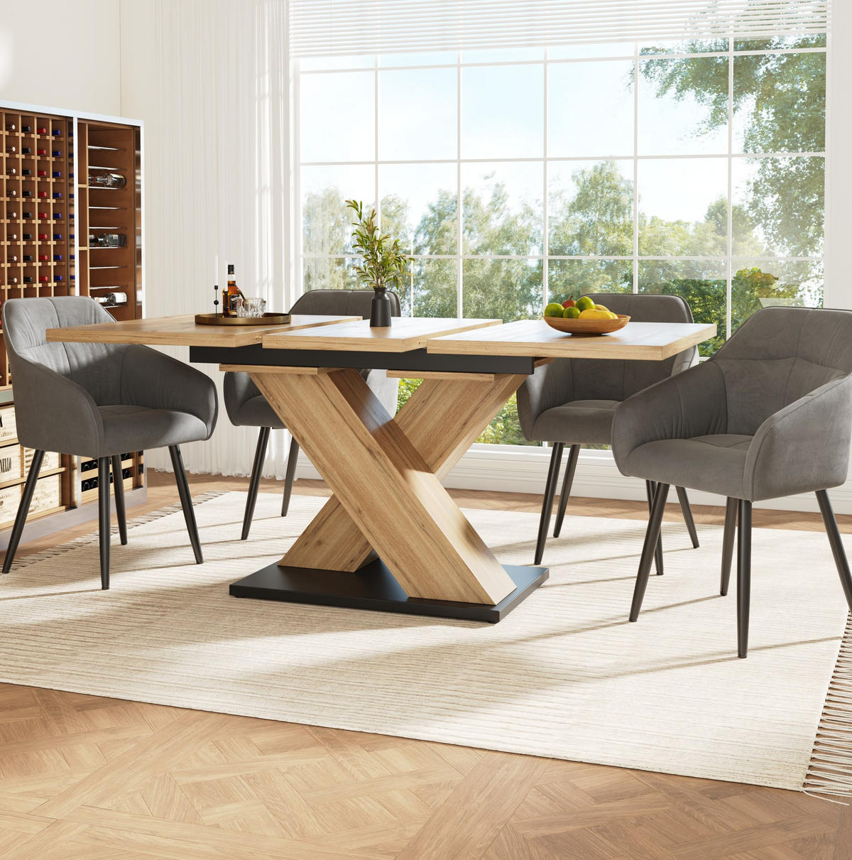 AUSZIEHTISCH 119/80/75 cm in Holzoptik – ausziehbar für 6–8 Personen - Hellbraun, Holzwerkstoff (158.5/80/75cm) - BEAOK