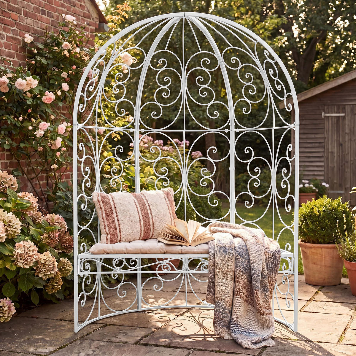 PAVILLON 120/58/178 cm Metall Weiß - Weiß, Metall (120/178/58cm) - CLP