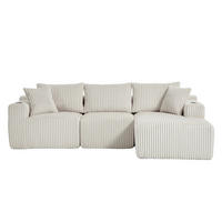 ECKSCHLAFSOFA Modulares Sofa mit Schlaffunktion,Chaiselongue + Zweisitzer,Beige - Beige, Textil (257/160cm) - LVHOM
