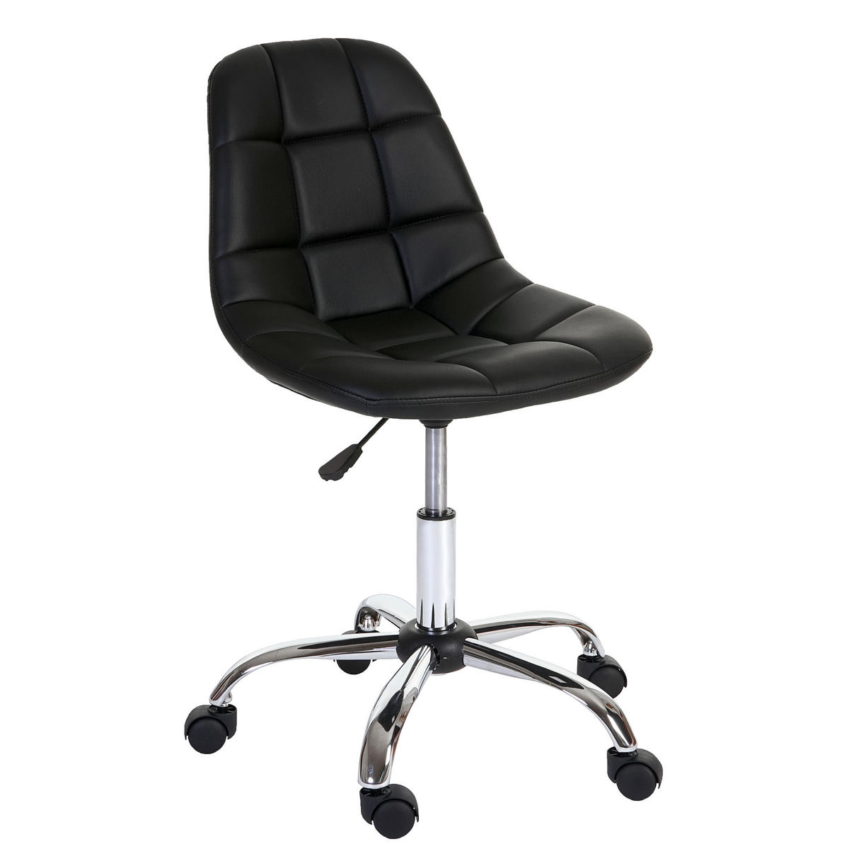 DREHSTUHL 92x62x54cm Sitzhöhe 48cm Schalensitz Kunstleder Schwarz - Schwarz, Kunststoff (62/92/54cm) - CHEFGASTRO