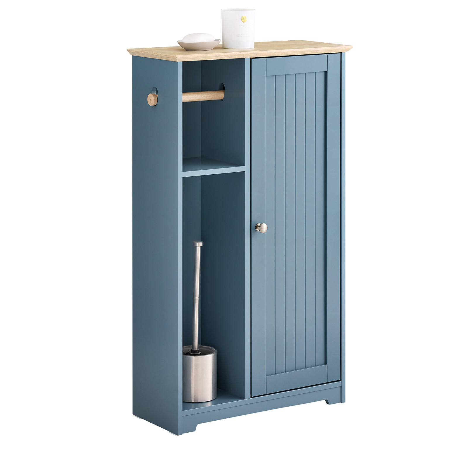 BADEZIMMERSCHRANK Blau - Blau, Holz/Holzwerkstoff (50/86/21cm) - SoBuy