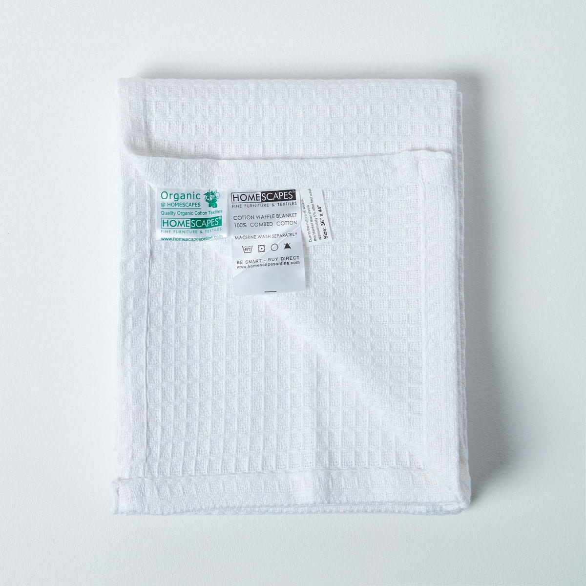 BABYDECKE Waffelpiqué 90/110 cm, Bio-Baumwolle - Weiß, Textil (90/112cm) - Homescapes