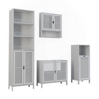 BADMÖBEL-SET Liora, Weiß, 4 Teile - Weiß, Holzwerkstoff (68/60/29cm) - Vicco