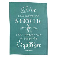 GESCHIRRTUCH Bicyclette pfau 50 x 70 cm - Blau, Textil (50/70cm) - Winkler