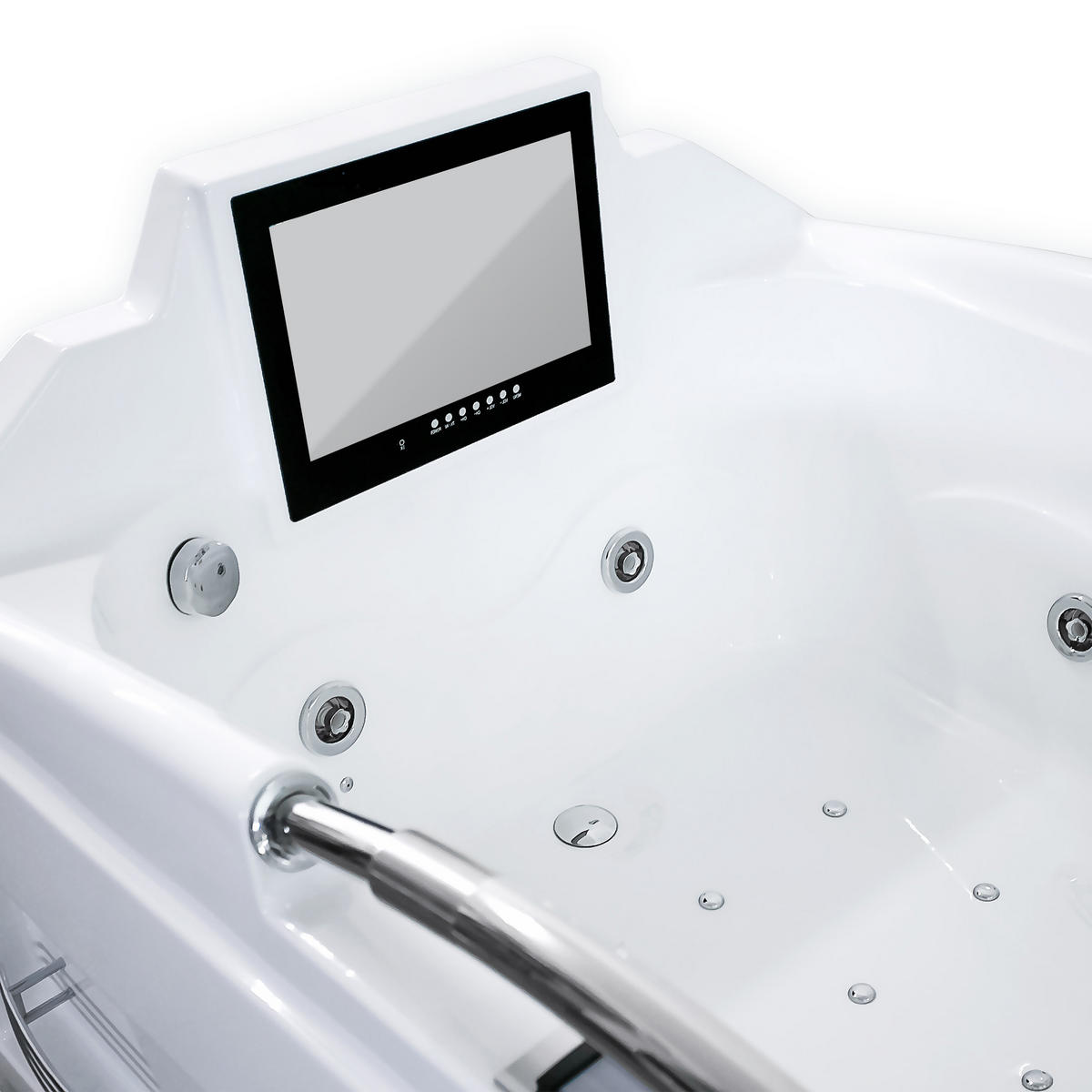 WHIRLPOOL Pool Wanne Eckwanne mit TV T18R 120x188cm - Weiß, Glas/Kunststoff (120/86/188cm) - AcquaVapore by Sandra Jentho