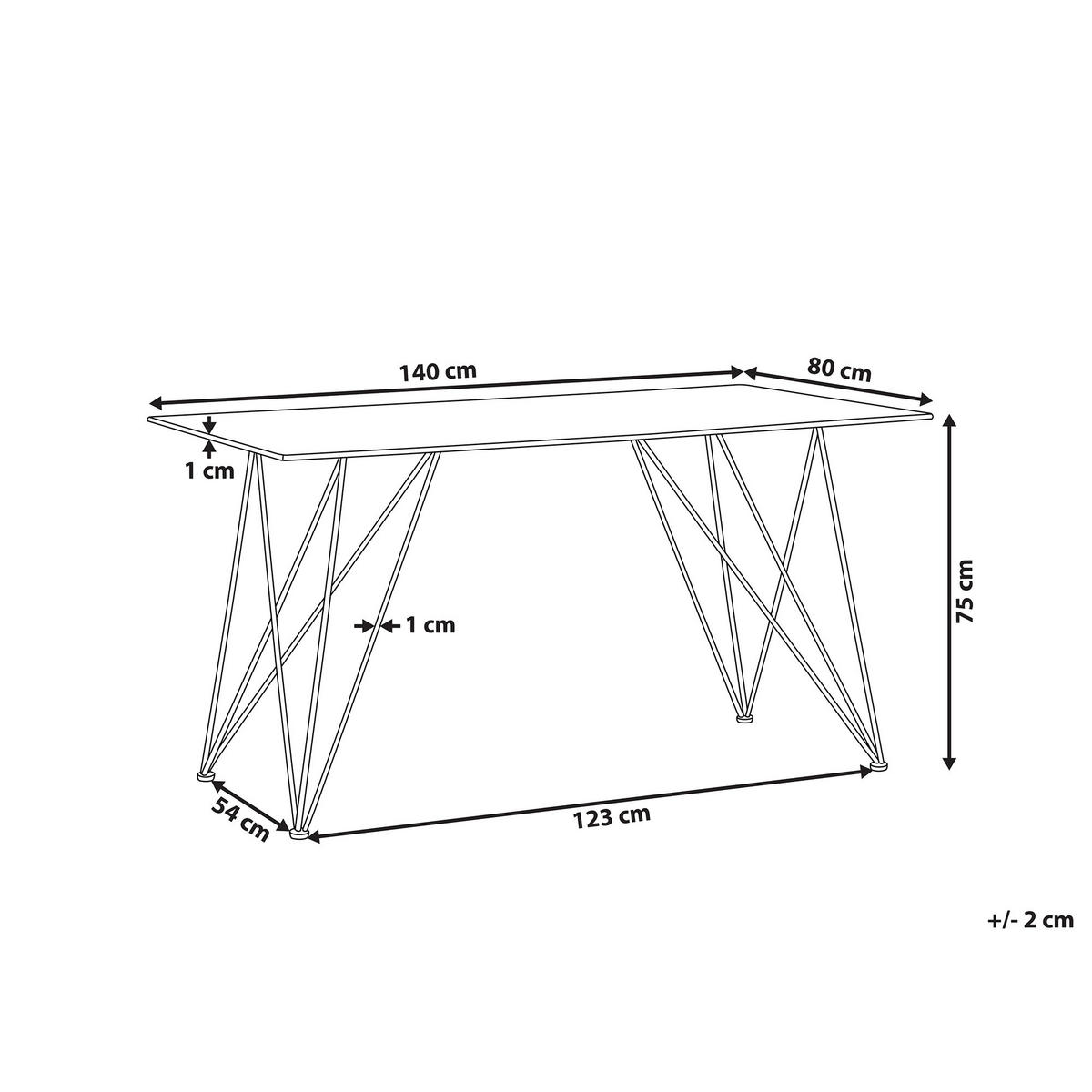 ESSTISCH 140/80/75 cm Schwarz, Weiß, Goldfarben Rechteckig Kenton - Schwarz, Glas (140/80/75cm) - Beliani
