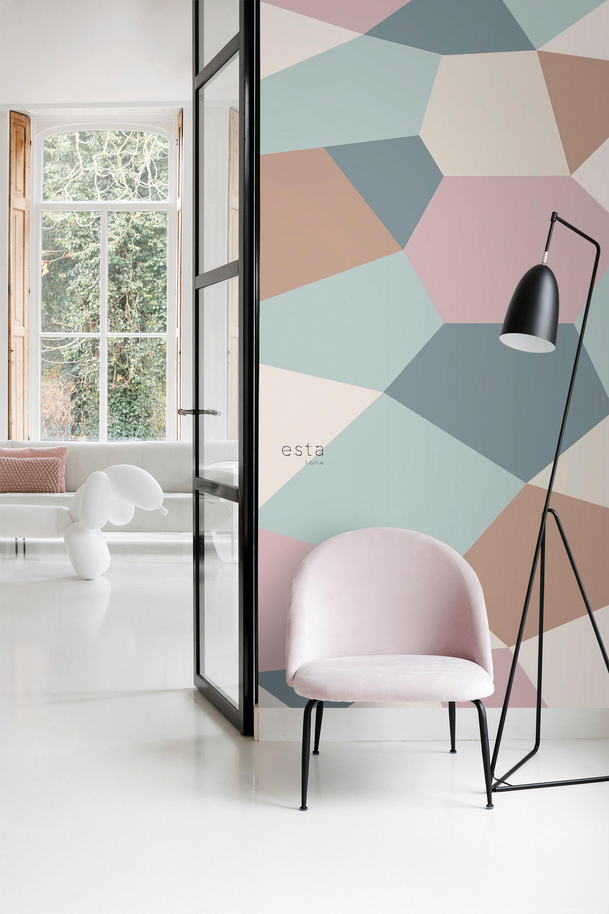 FOTOTAPETE grafisches Motiv 200 x 279 cm - Pink, Papier (200/279cm) - ESTAhome