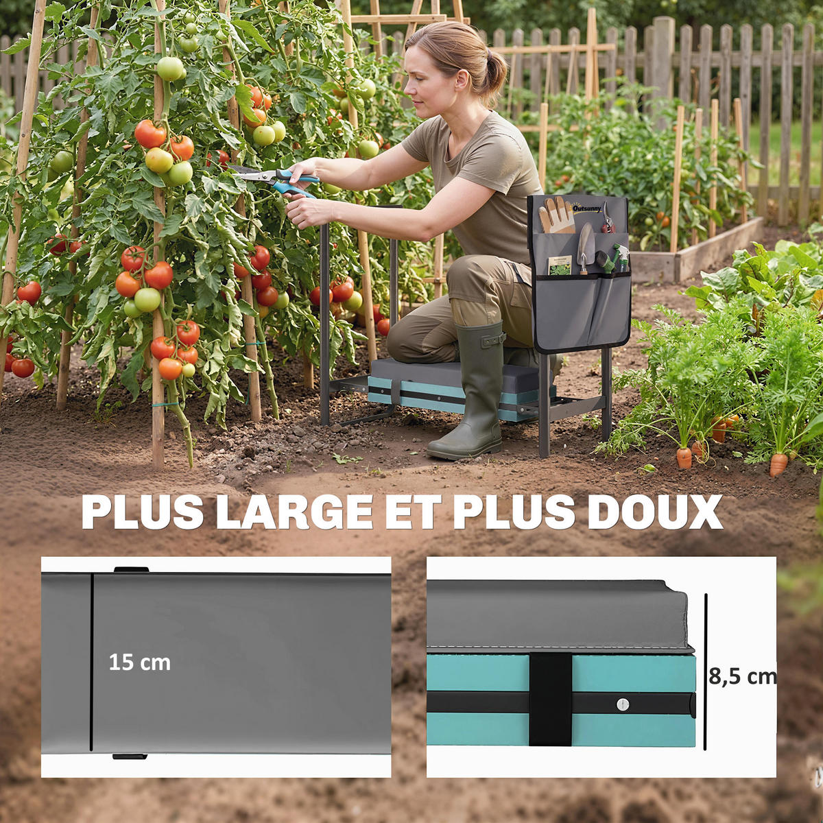 KNIEBANK 2-in-1 DE-13890 Dunkelgrau - Dunkelgrau, Metall (29/50/60.5cm) - ComfortXL