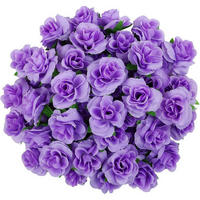 KÜNSTLICHE Blumenköpfe Rosen 50 Stück Violett 4 cm - Lila, Textil (4cm)