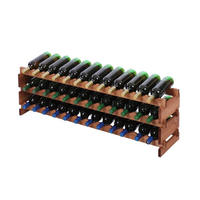 WEINREGAL VINOTECA FLEX PRO HxBxT 37x123x28cm 36 Flaschen auf 3 Ebenen Braun geölt - Braun, Holz (123/37/28cm) - PROREGAL