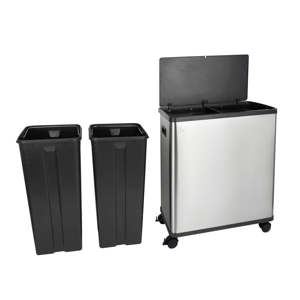 MÜLLEIMER SR2X30 60L Silber - Silberfarben, Metall (57/60/34cm) - SVITA