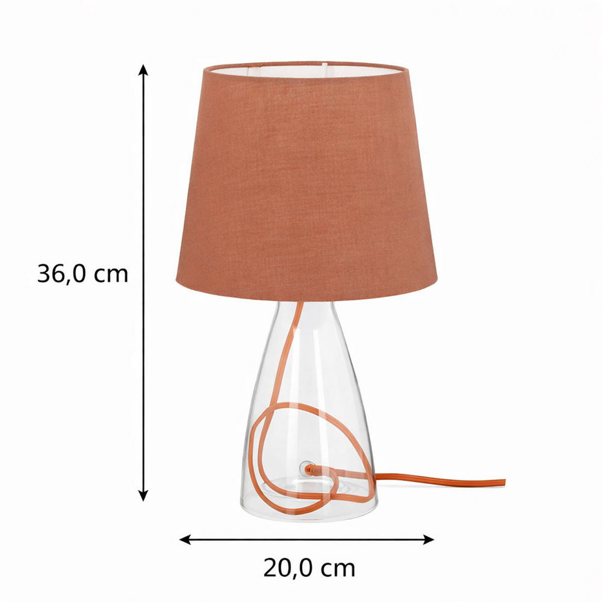 LED TISCHLEUCHTE Cara Braun Klar - Braun, Glas (20/20/36cm) - Wofi