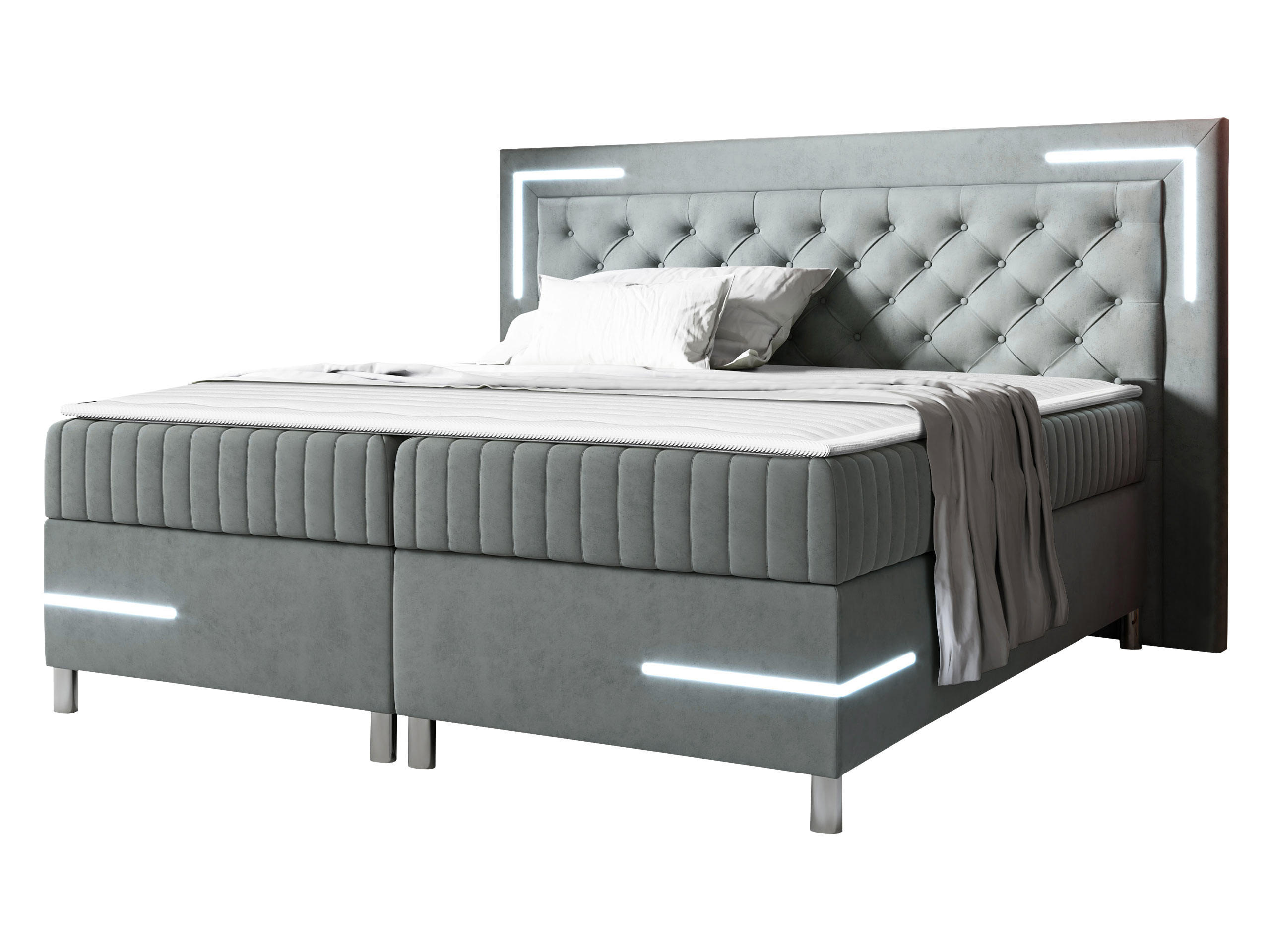 BOXBETT Tenosi 5 LED - Grau, Holz (120/200cm) - MIRJAN24