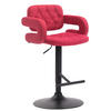 BARHOCKER Dubai, Gestell schwarz, Stoff Rot - Rot/Schwarz, Textil/Metall (52/100/55cm) - TPFLiving