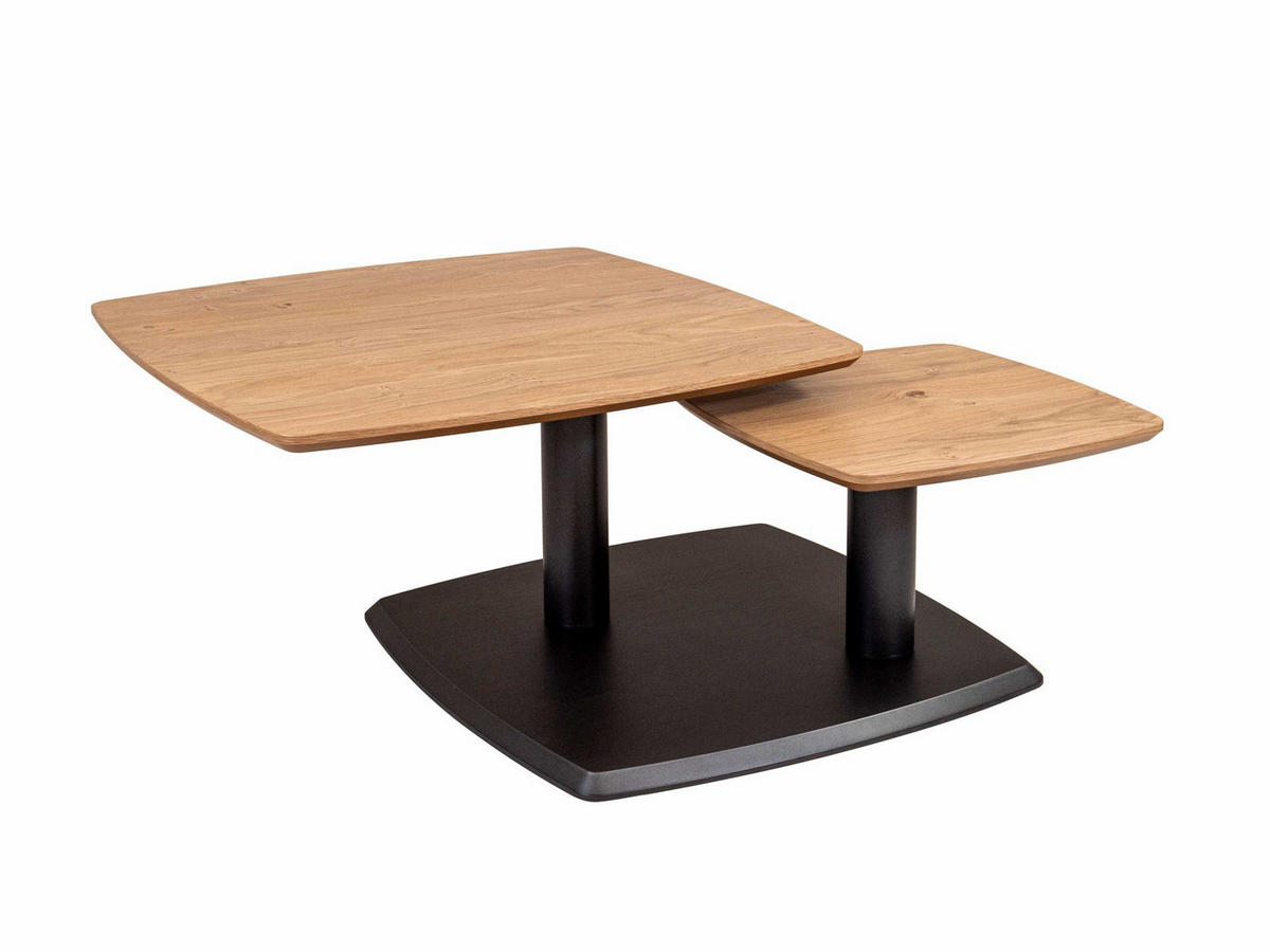 COUCHTISCH Tischplatte drehbar Cory 76x43x76 Furnier Schwarz/Wildeiche - Wildeiche/Schwarz, Holz (76/76/76cm) - 58aufmkessel