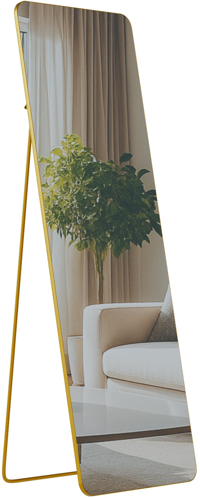 STANDSPIEGEL Murcia Glas Gold glanz Ganzkörperspiegel - Goldfarben, Glas (50/150/3cm) - DELUKE