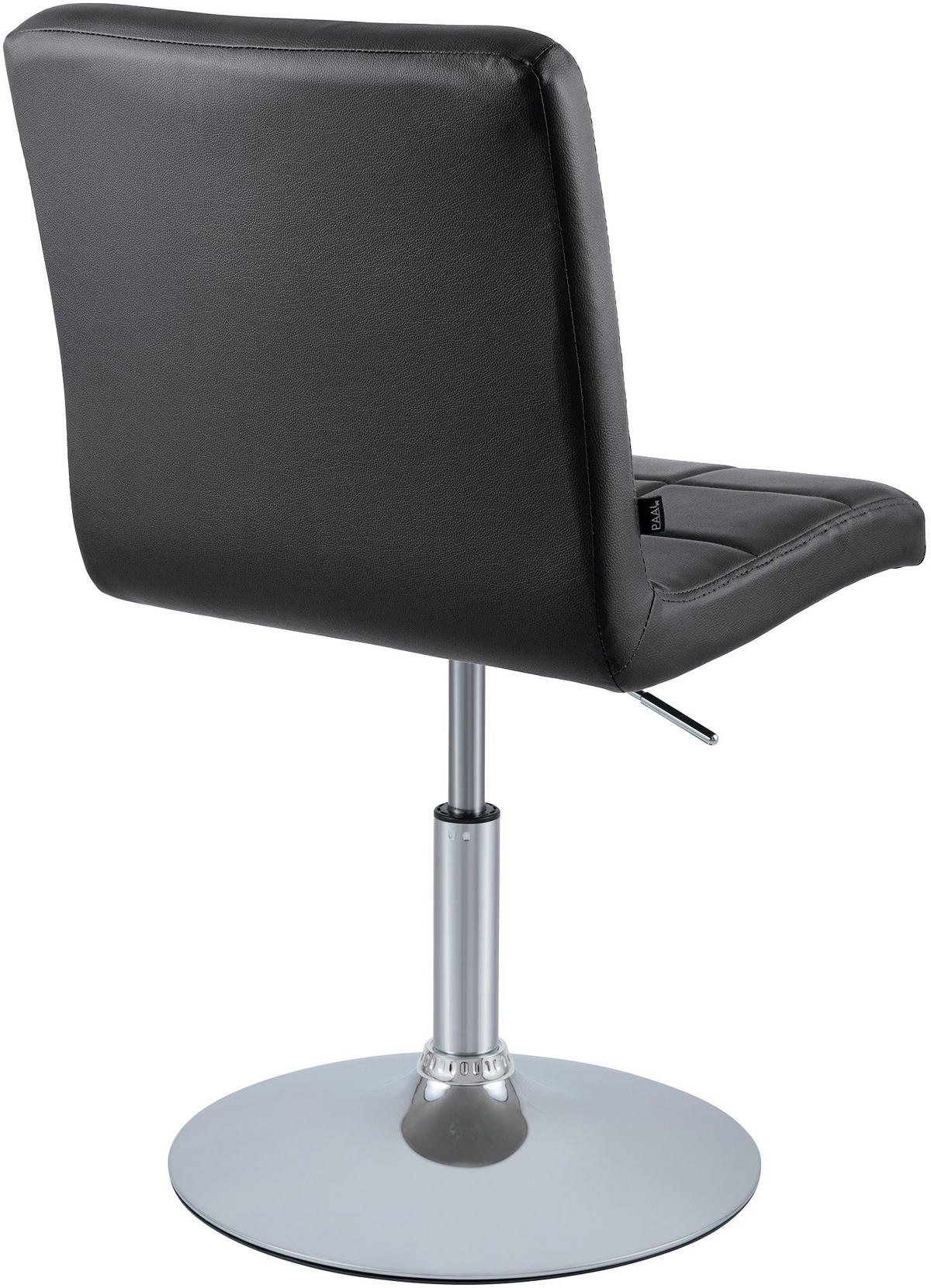 DREHSTUHL Lederlook Schwarz - Chromfarben/Schwarz, Textil/Metall (44/81/55cm) - CLP