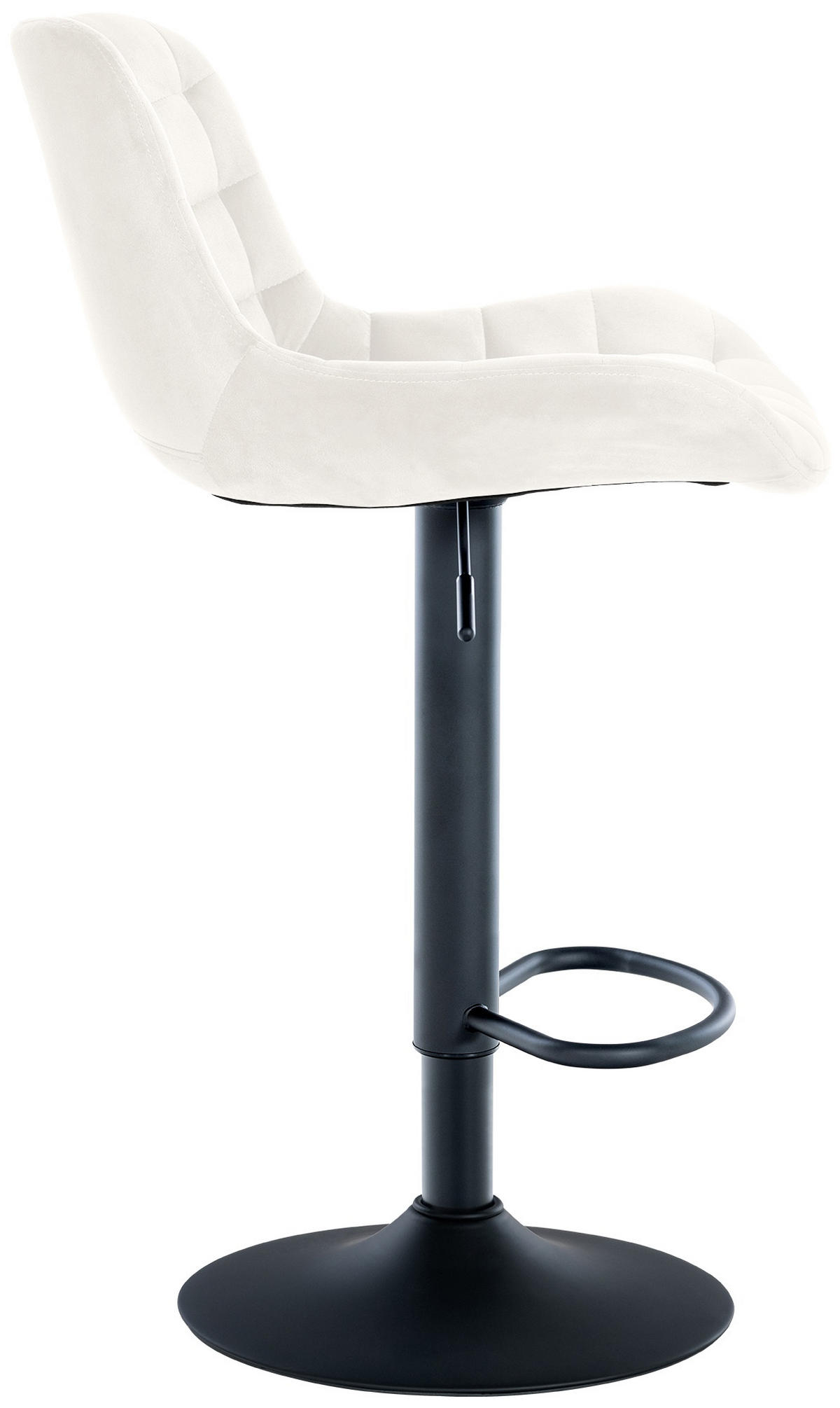 BARHOCKER 2er Set Samt creme - Creme/Schwarz, Textil/Metall (48/81/54cm) - CLP