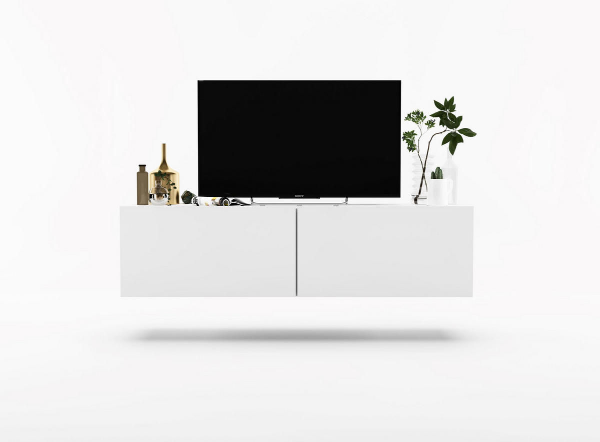 TV-SCHRANK Enjoy Weiß matt 120 cm - Weiß, Holzwerkstoff (120/30/35cm) - Meble Lindner