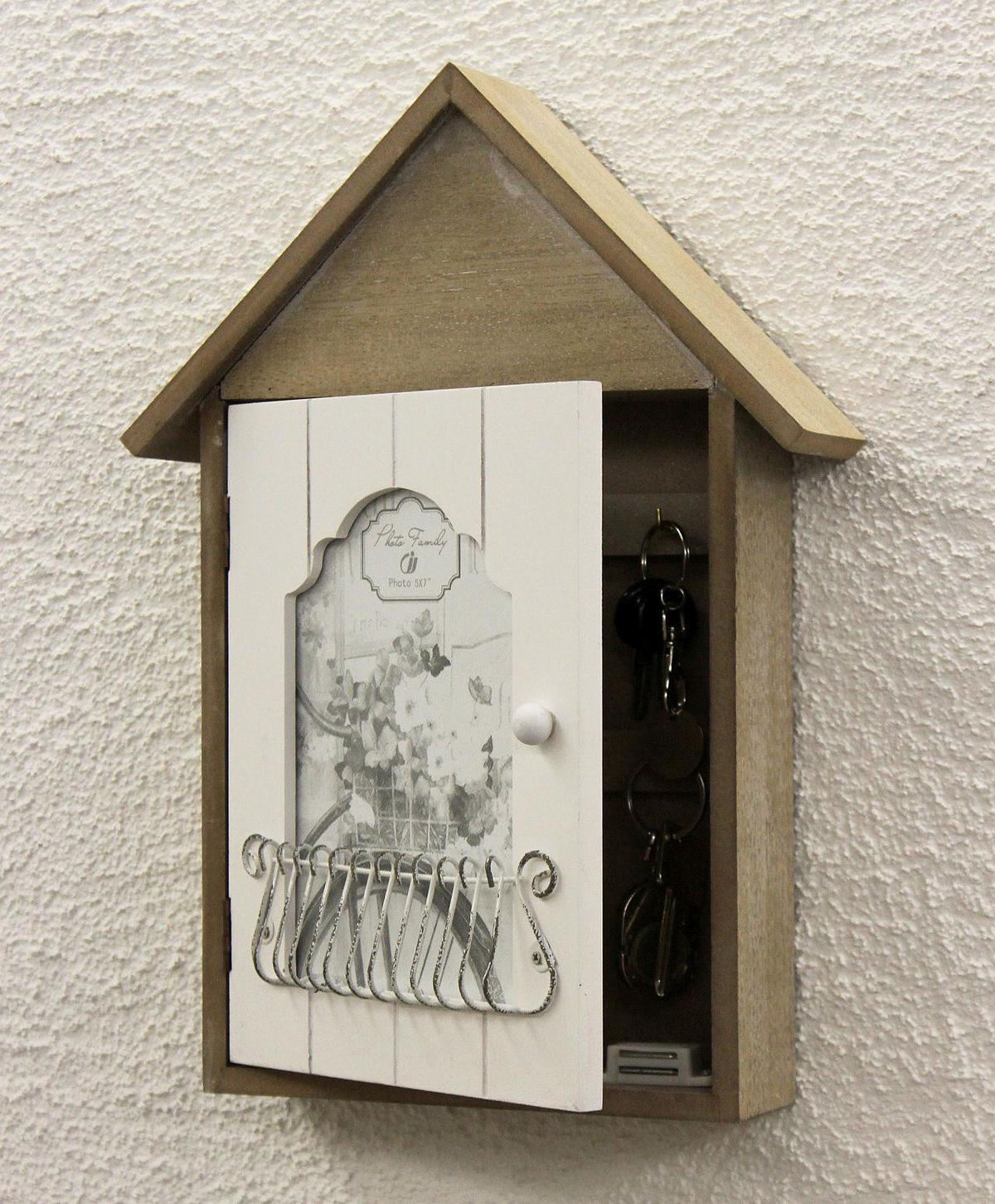 SCHLÜSSELKASTEN mit Bilderrahmen 34 cm 17431 - Beige, Holz (19/34/6cm)