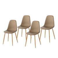 POLSTERSTUHL - Metall / Kunstleder - Taupe, Kunststoff/Metall (44/87/52cm) - home24