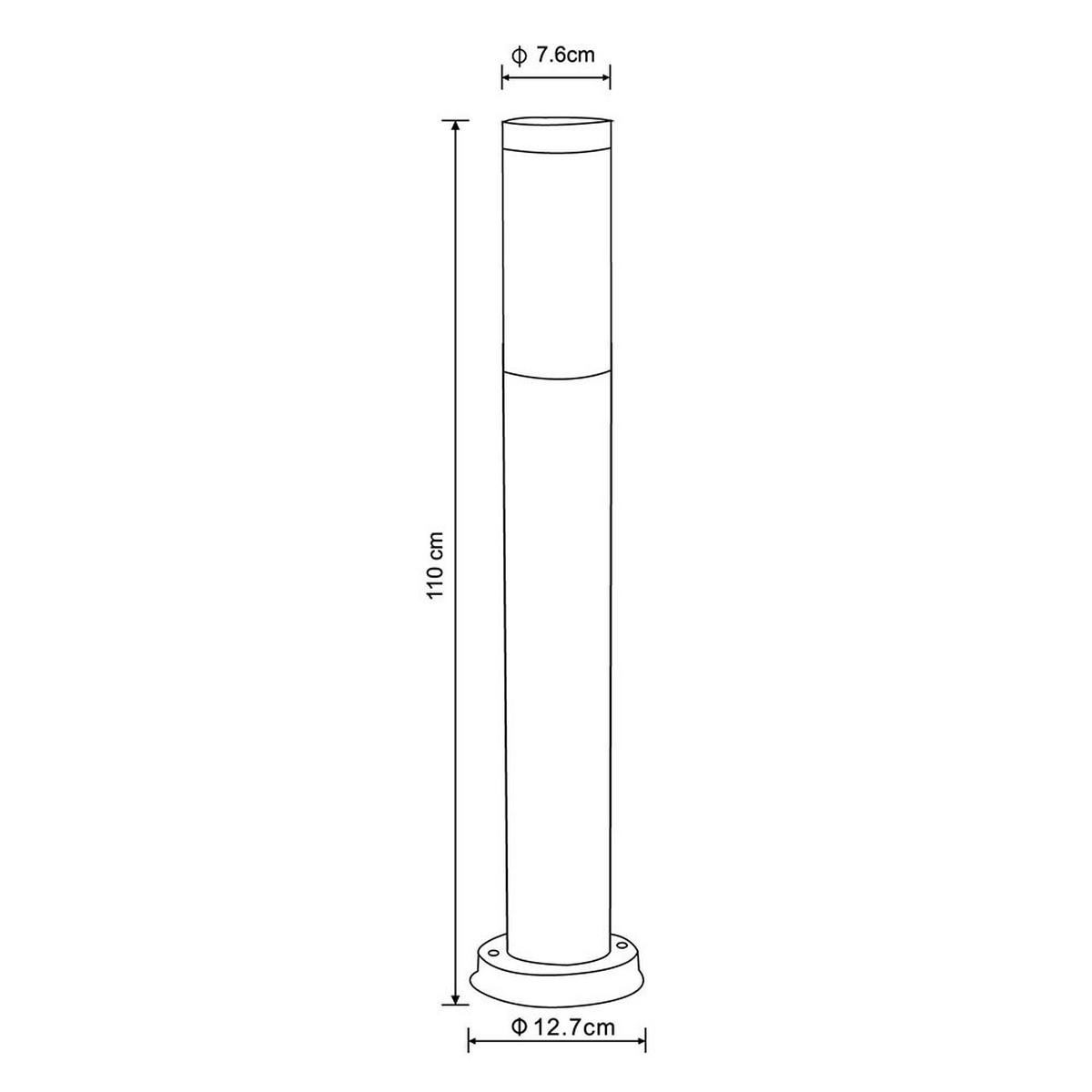 LED STEHLAMPE Edelstahl Silber opal - Silberfarben, Metall (12.7/12.7/110cm) - Globo Lighting