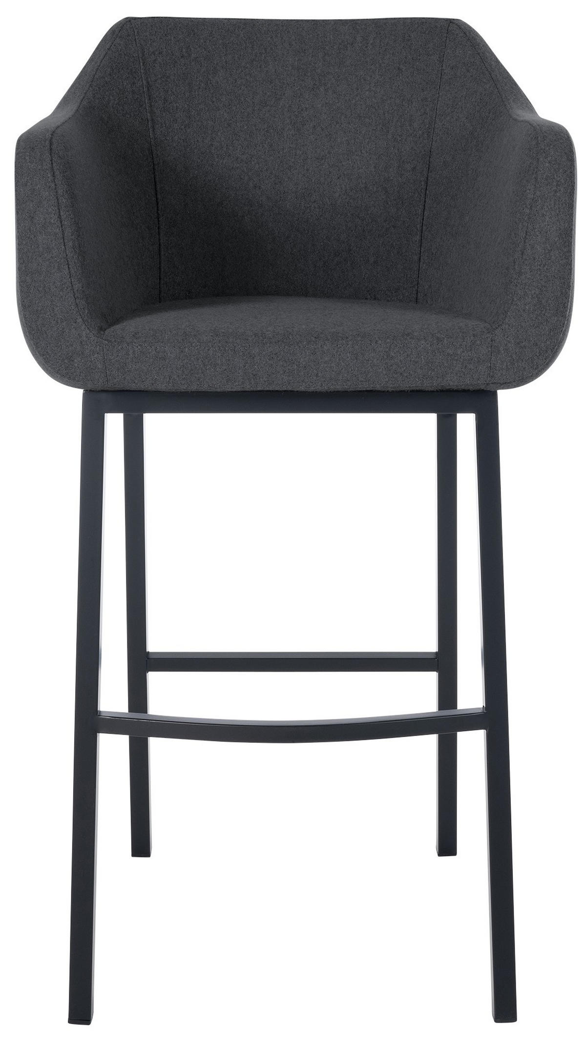 BARHOCKER Filz grau - Schwarz/Grau, Textil/Metall (58/108/56cm) - CLP