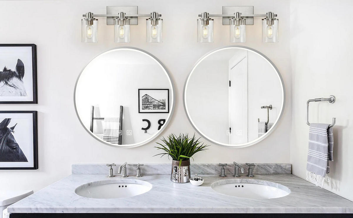 SPIEGEL Rea Led 70cm Mmj Brush Silver - Edelstahlfarben, Glas (70/70/2cm) - REA