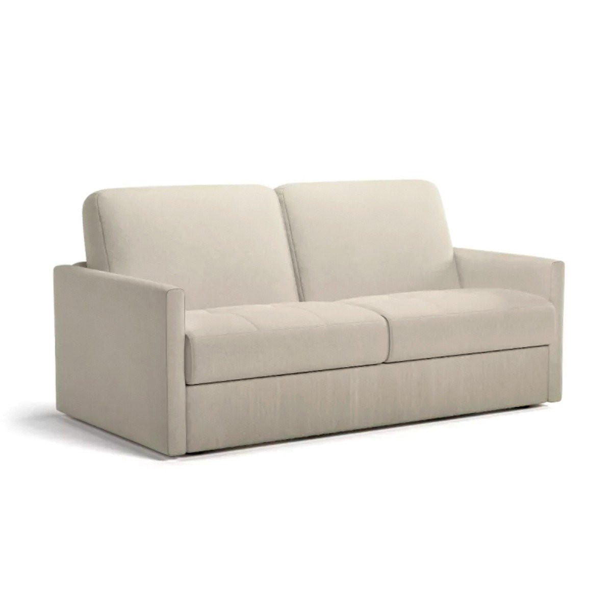 SCHLAFSOFA 3-sitzer mit express-Öffnung in stoff cosenza 87/175/100 cm - Beige, Holz (175/87/100cm) - Calicosy