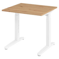 SCHREIBTISCH Serie-XB 80/80/74 cm in Wildeiche/Weiß - Wildeiche/Weiß, Holzwerkstoff (80/80/74cm) - bümö