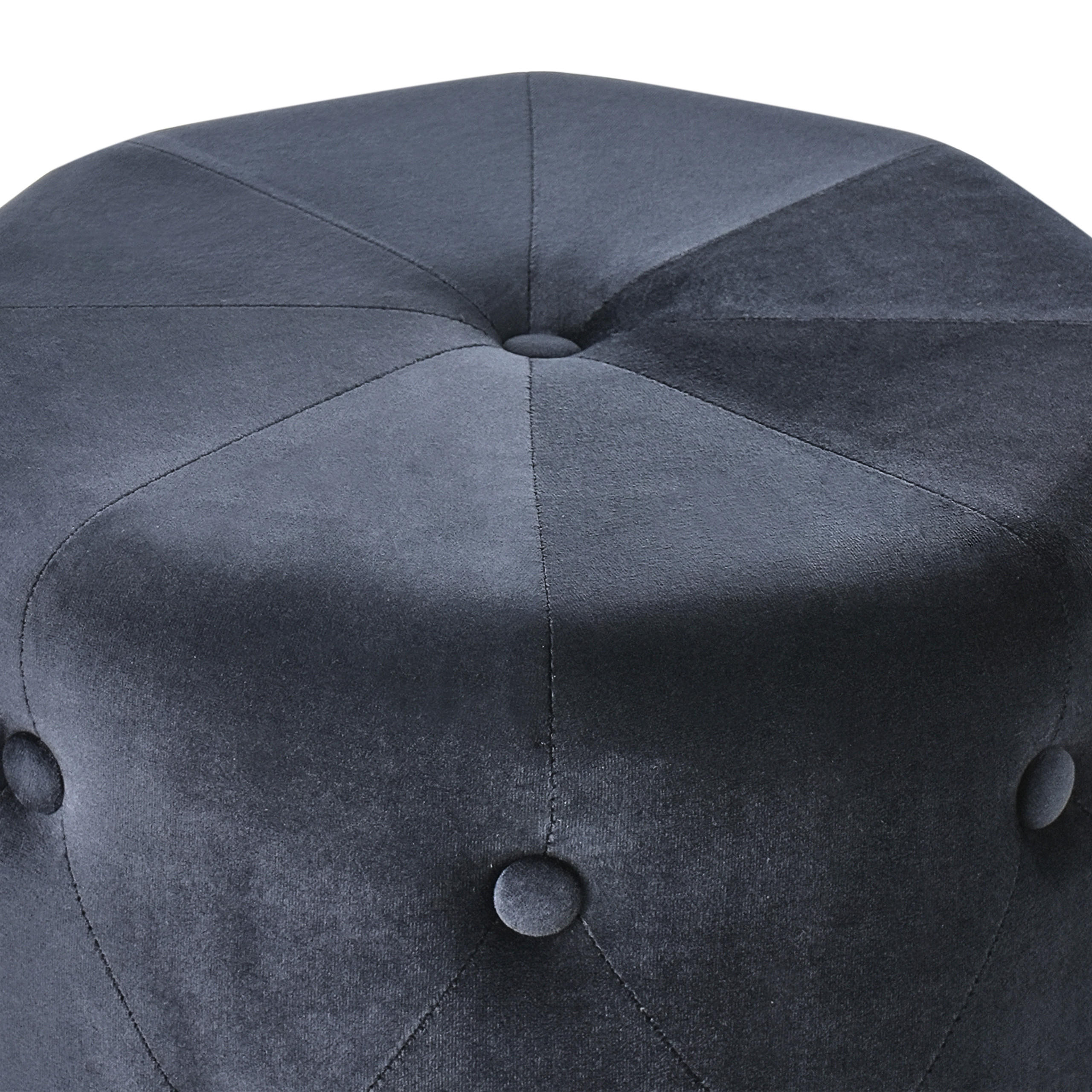 Thumbnail - Beliani Pouf, Schwarz, Gold, Textil, Rund, 40x41x40 cm, Wohnzimmer, Hocker, Poufs
