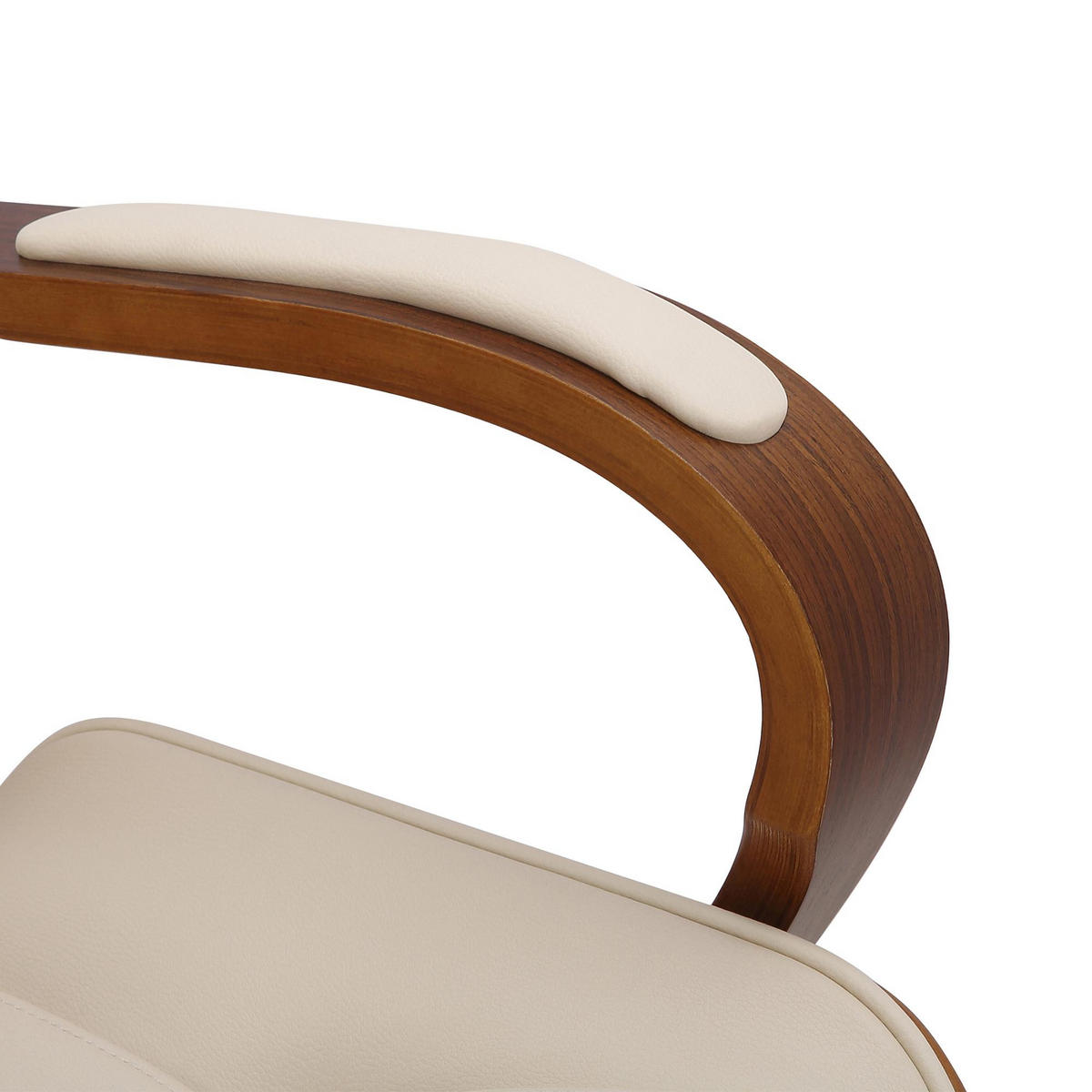 DREHSTUHL Lederlook walnuss/creme - Chromfarben/Walnussfarben, Textil/Metall (60/102/68cm) - CLP