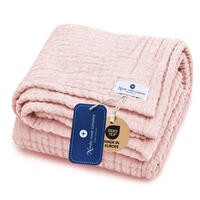 MUSSELINDECKE Babydecke Musselin Einschlagdecke Puckdecke Atmungsaktiv - Rosa, Textil (80/80cm) - nordic coast company