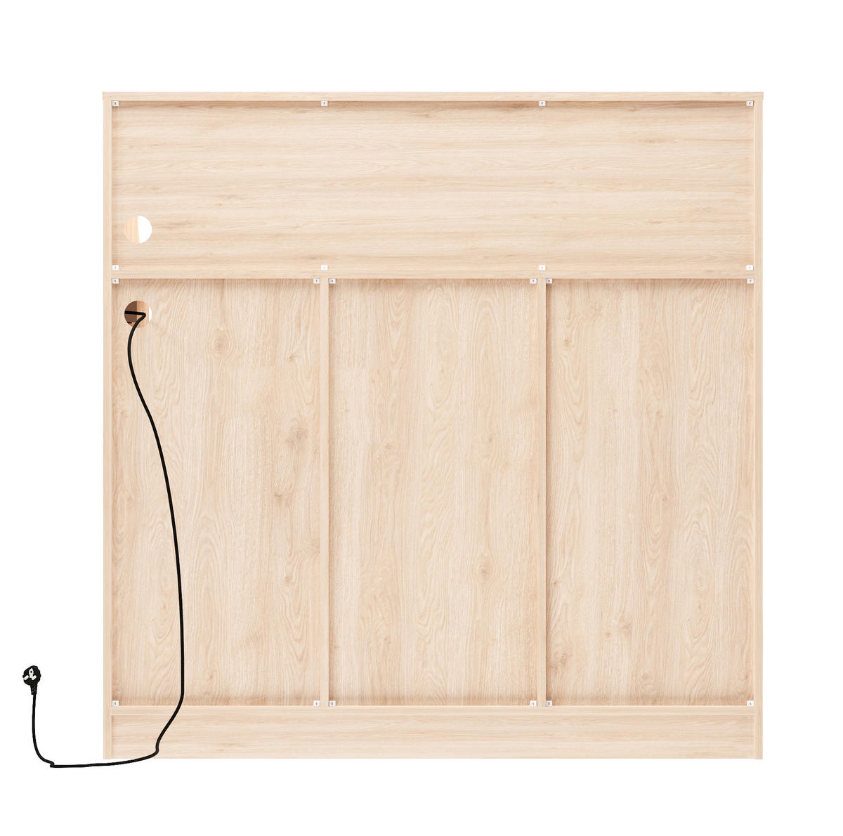 SIDEBOARD 120/40/121 cm mit LED-Beleuchtung, Steckdose, Weinregal und Glashalter, Natur/Weiß - Weiß, Holzwerkstoff (120/121/40cm) - Redom