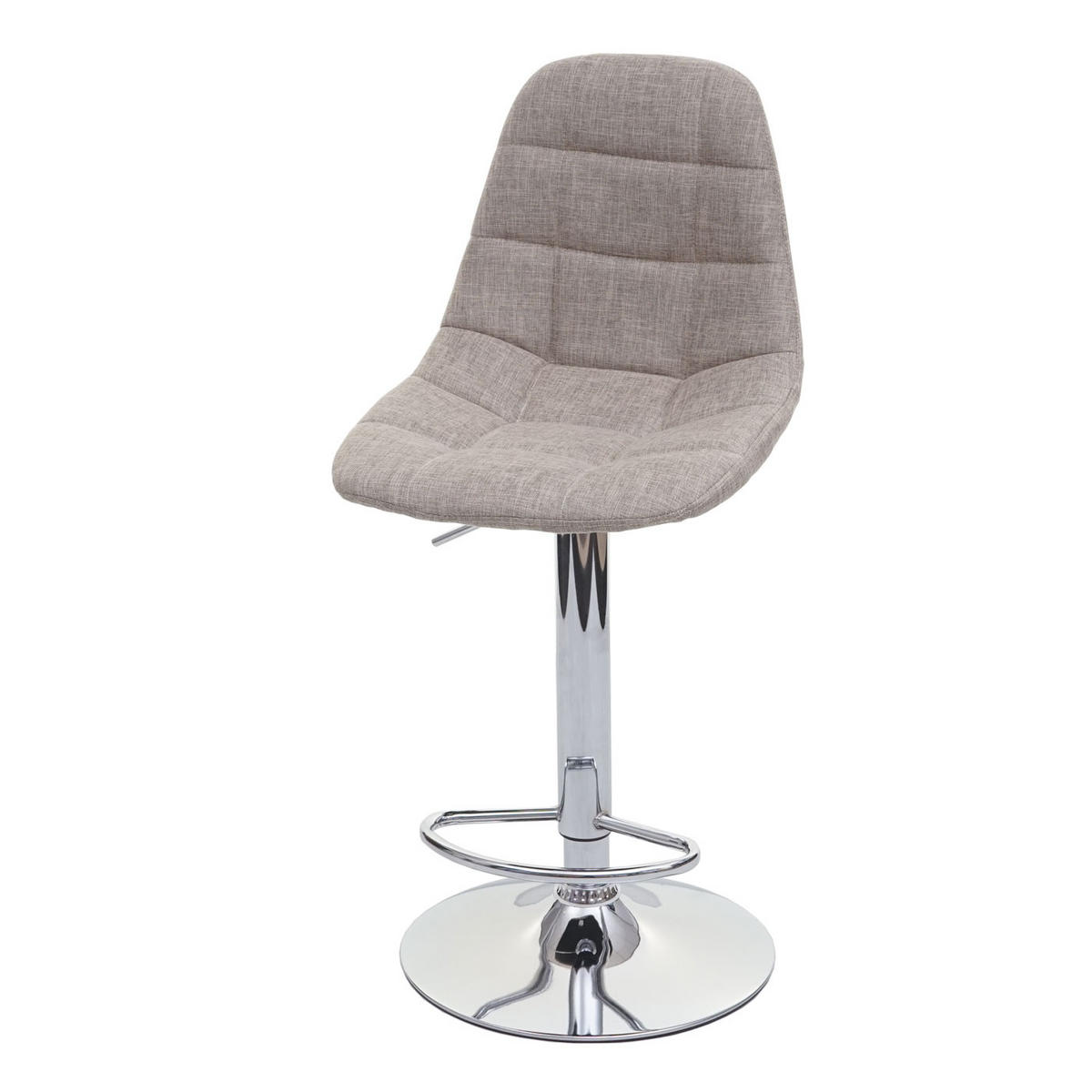 BARHOCKER 2er-Set gepolstert und höhenverstellbar mit Lehne Sitzhöhe 61cm Creme-grau Textil - Hellgrau, Textil (43/115/47cm) - PROREGAL
