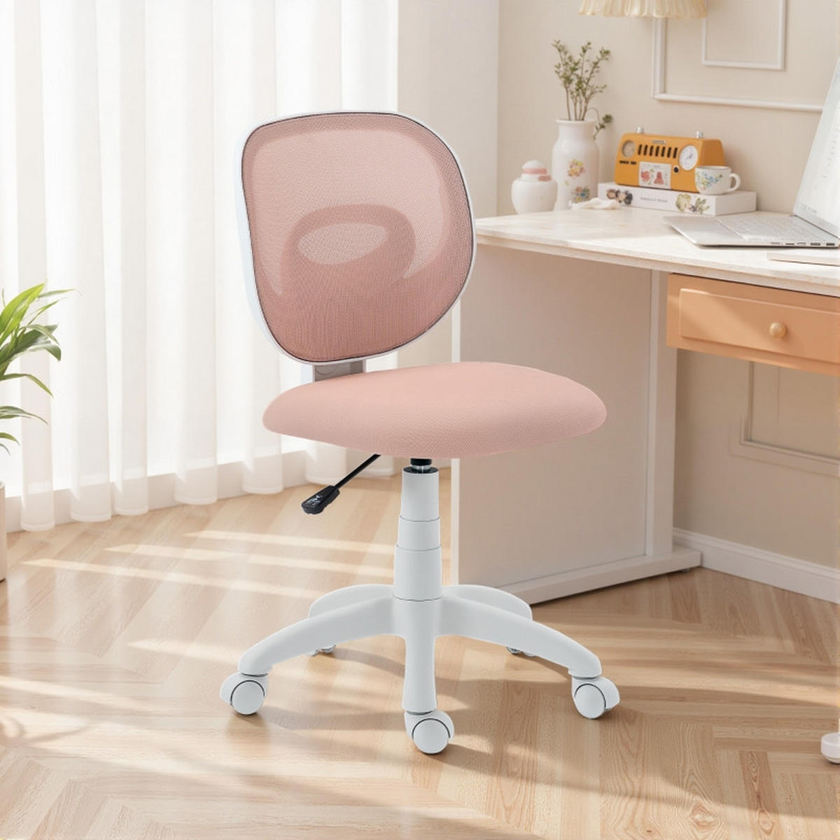 DREHSTÜHLE ergonomisch Rückenstütze höhenverstellbar Rosa - Pink, Metall (53/89/59.5cm) - SHOPENTRA