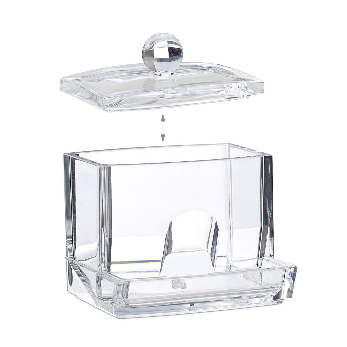 WATTESTÄBCHEN-AUFBEWAHRUNG - Transparent, Kunststoff (9/10/8cm) - Relaxdays