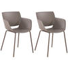 STUHL 2er Set Kunststoff Taupe - Taupe, Kunststoff/Metall (58/80/54cm) - CLP