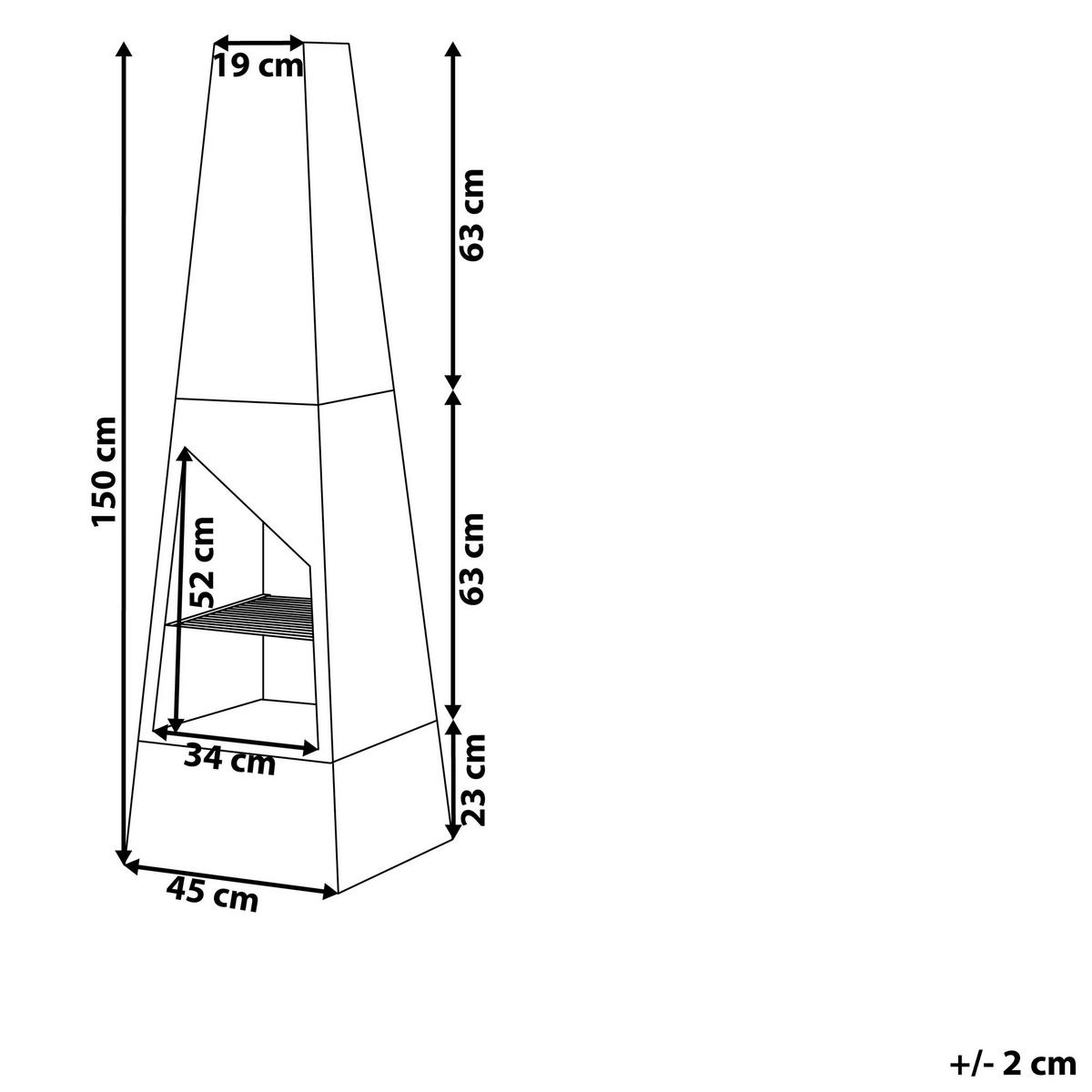 FEUERSTELLE Stah schwarz Yate - Schwarz, Metall (45/150/45cm)
