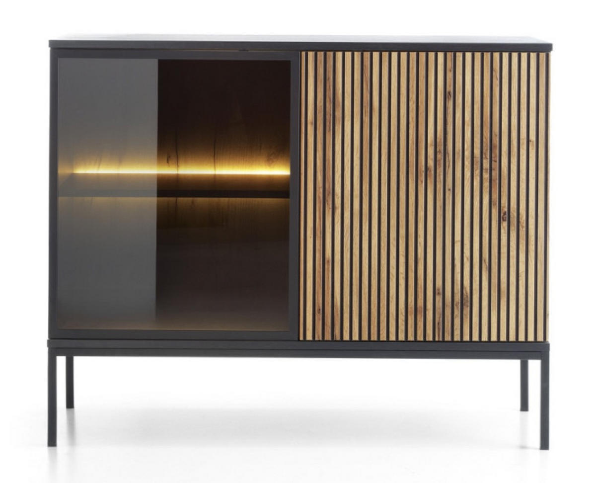 SIDEBOARD Transparent SANTI K104 Mit LED-Beleuchtung - Multicolor, Holzwerkstoff (104/83/39cm) - Sepro Meble