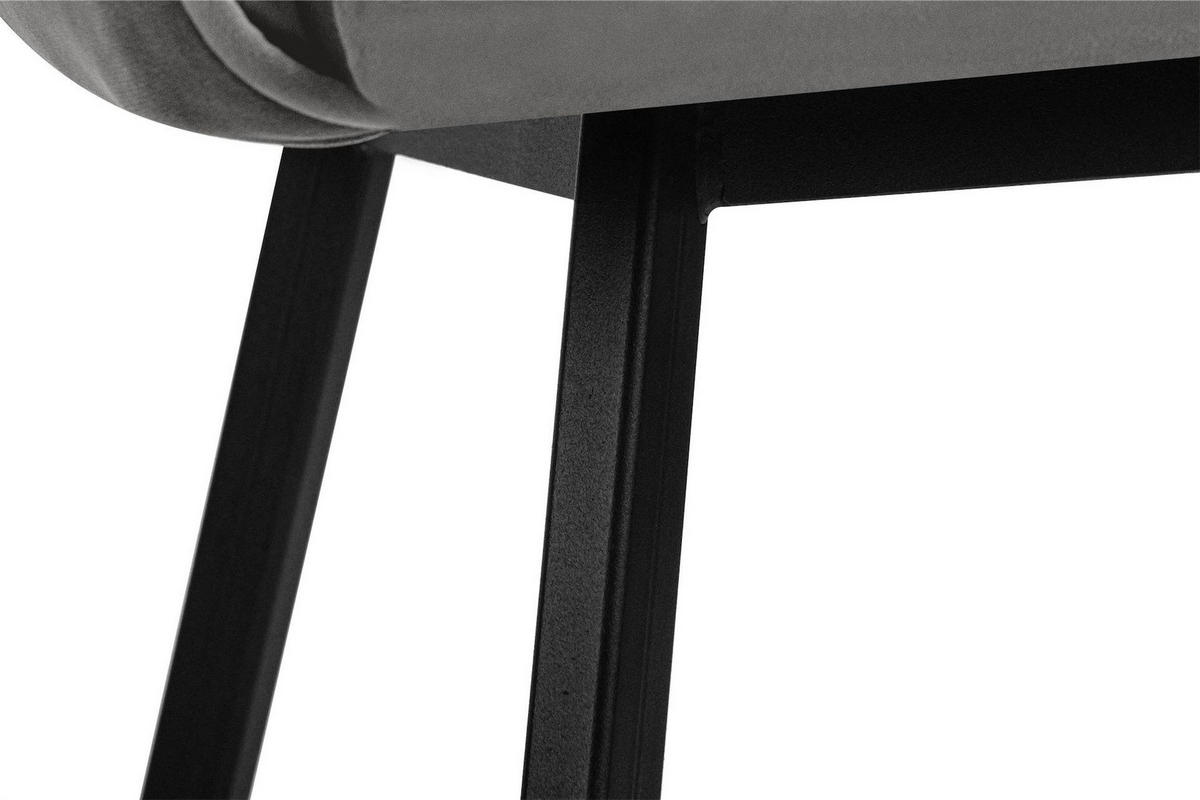 ESSZIMMERSTUHLE PYRUS 2-tlg Velours-Sitz, Grau/Schwarz - Schwarz/Grau, Textil/Metall (56/84/46cm) - KONSIMO®