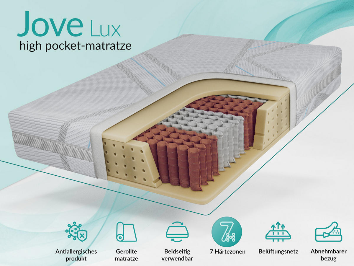 TASCHENMATRATZE JOVE - 180/200 - H3 - Lux - Multicolor, Textil (180/200cm) - MKS