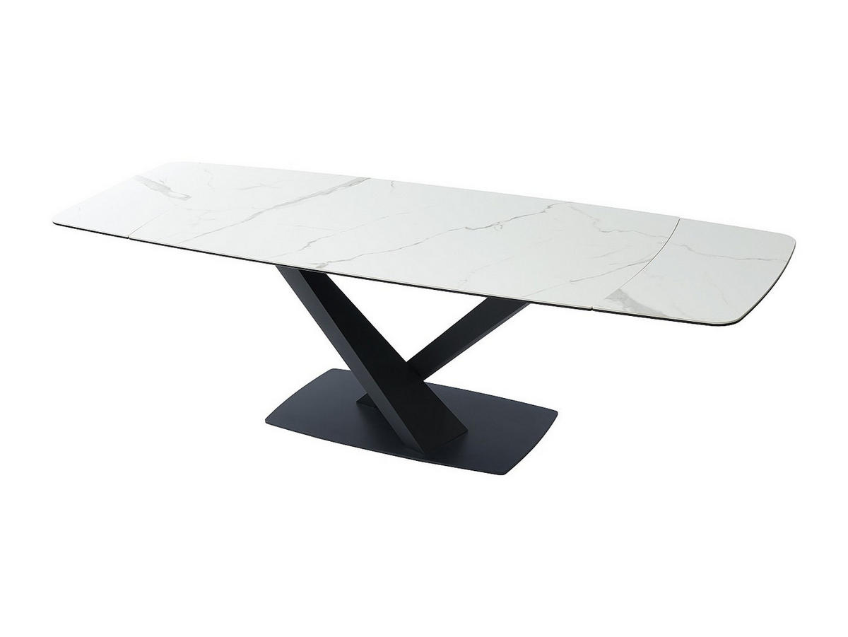 ESSTISCH - 6 Personen, 8 Personen, 10 Personen - glas - weiß Malata - Schwarz/Weiß, Glas/Keramik (90/220/76cm) - Vente-Unique