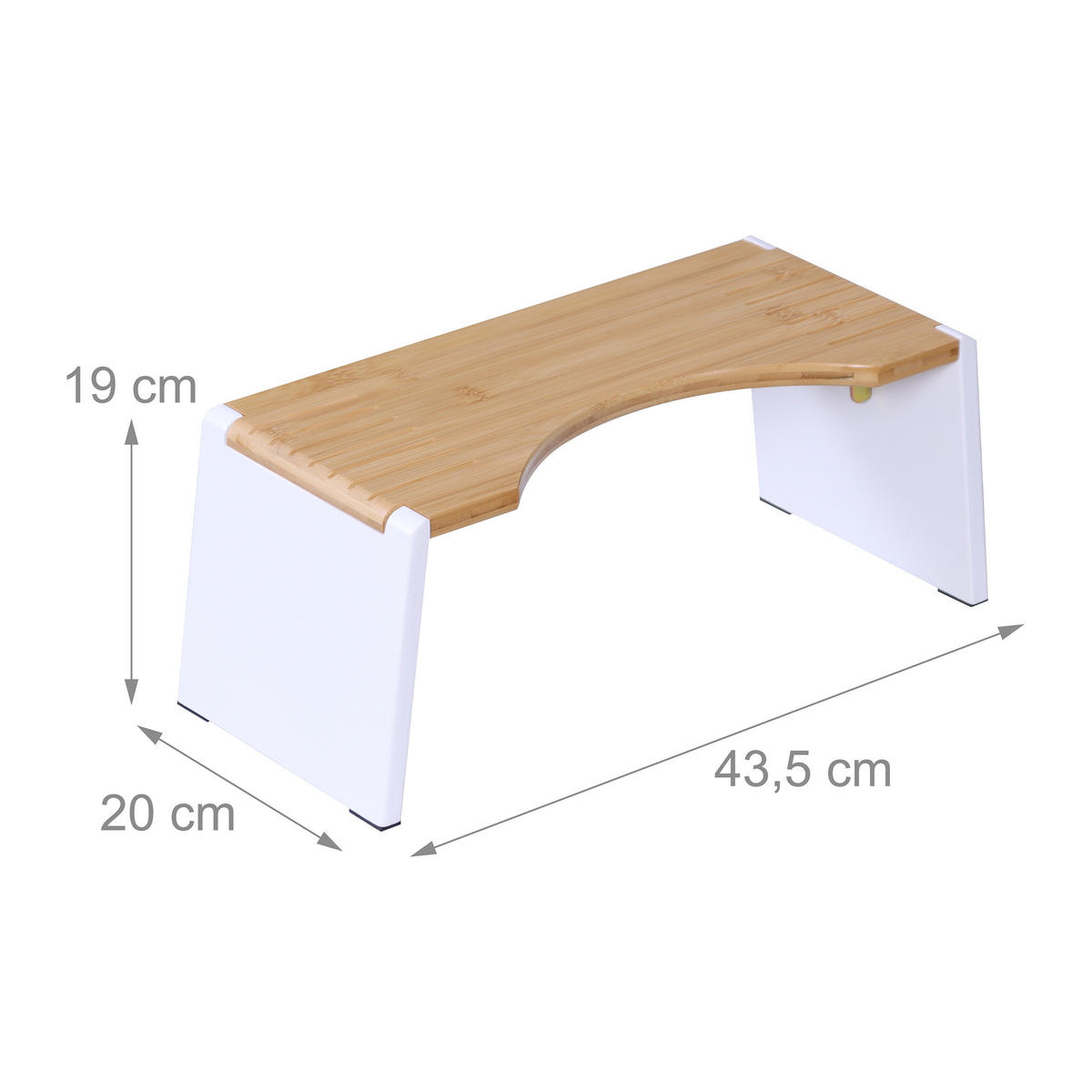 WC podnožka - viacfarebná, kov/drevo (43.5/19/20cm) - Relaxdays