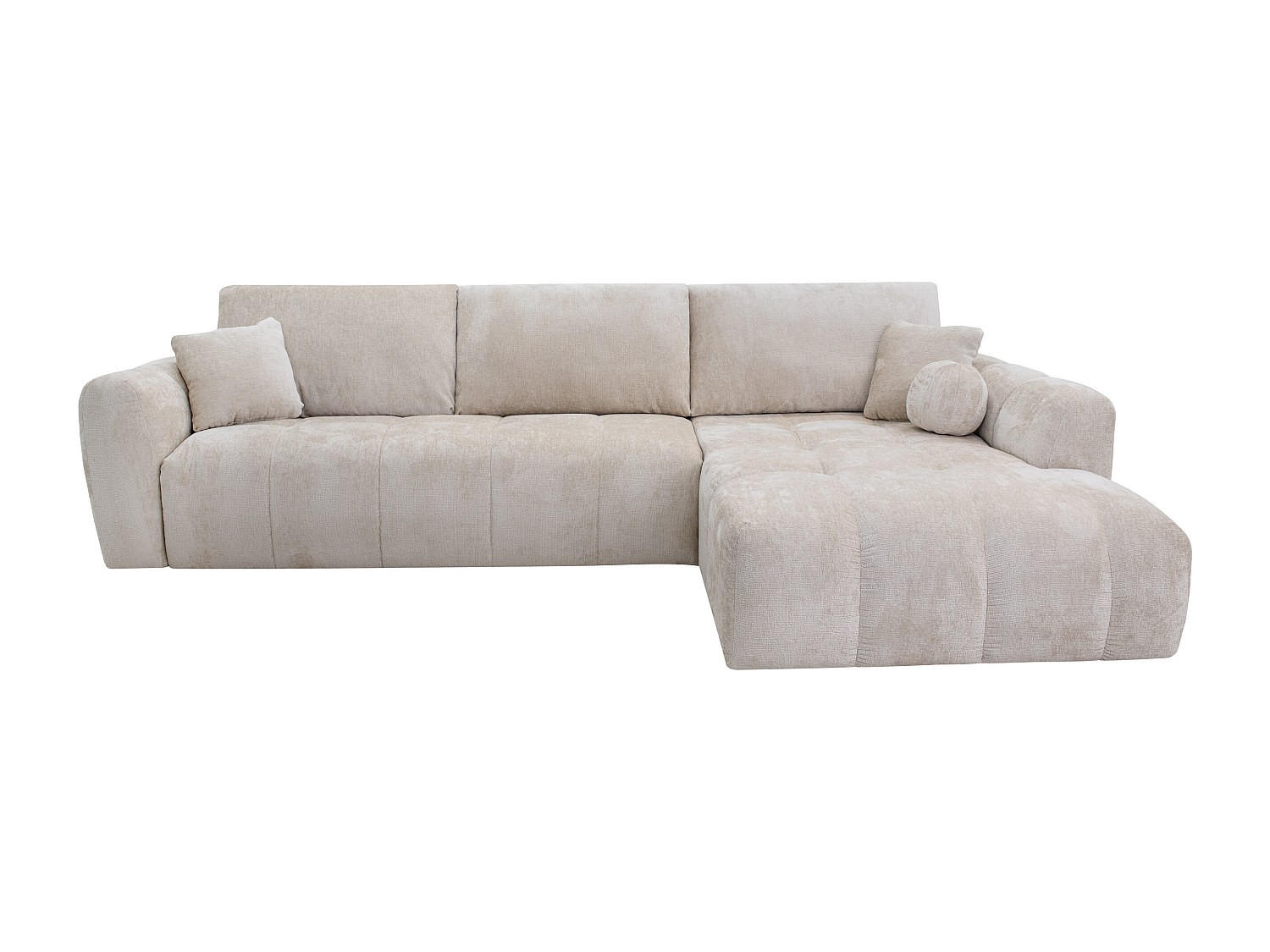 SCHLAFSOFA - 5 Personen - stoff - beige Brivano - Beige, Kunststoff/Textil (310/80/180cm) - Vente-Unique